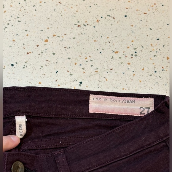 rag & bone THE DRE Jeans Sz 27 in AGED‎ WINE - Picture 5 of 8